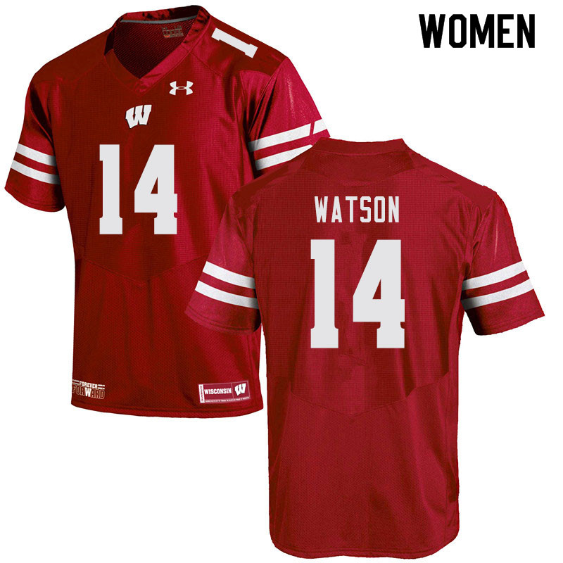 Women #14 Nakia Watson Wisconsin Badgers College Football Jerseys Sale-Red